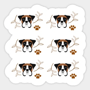 Boxer dog pattern Sticker